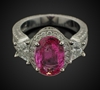 Hand Engraved Pink Sapphire in Platinum image