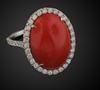 Natural Coral in 18K White Gold image