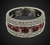 Round Rubies in 18K White Gold image
