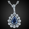 Ceylon Sapphire Pendant in 18K White Gold image