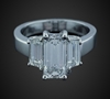 Emerald Cut Solitaire in Platinum image