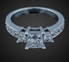 Princess Cut Diamonds in 18K White Gold image