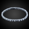 Round Brilliant & Baguette Diamond Bracelet in 18K White Gold image